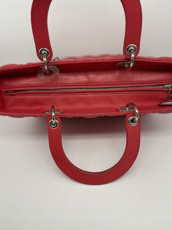 Christian Dior Lambskin Cannage Large Lady Dior Red